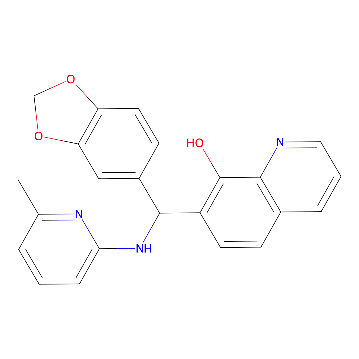 7-[(2H-1,3-benzodioxol-5-yl)[(6-methylpyridin-2-yl)amino]methyl]quinolin-8-ol molecular structure, CAS 315698-38-5