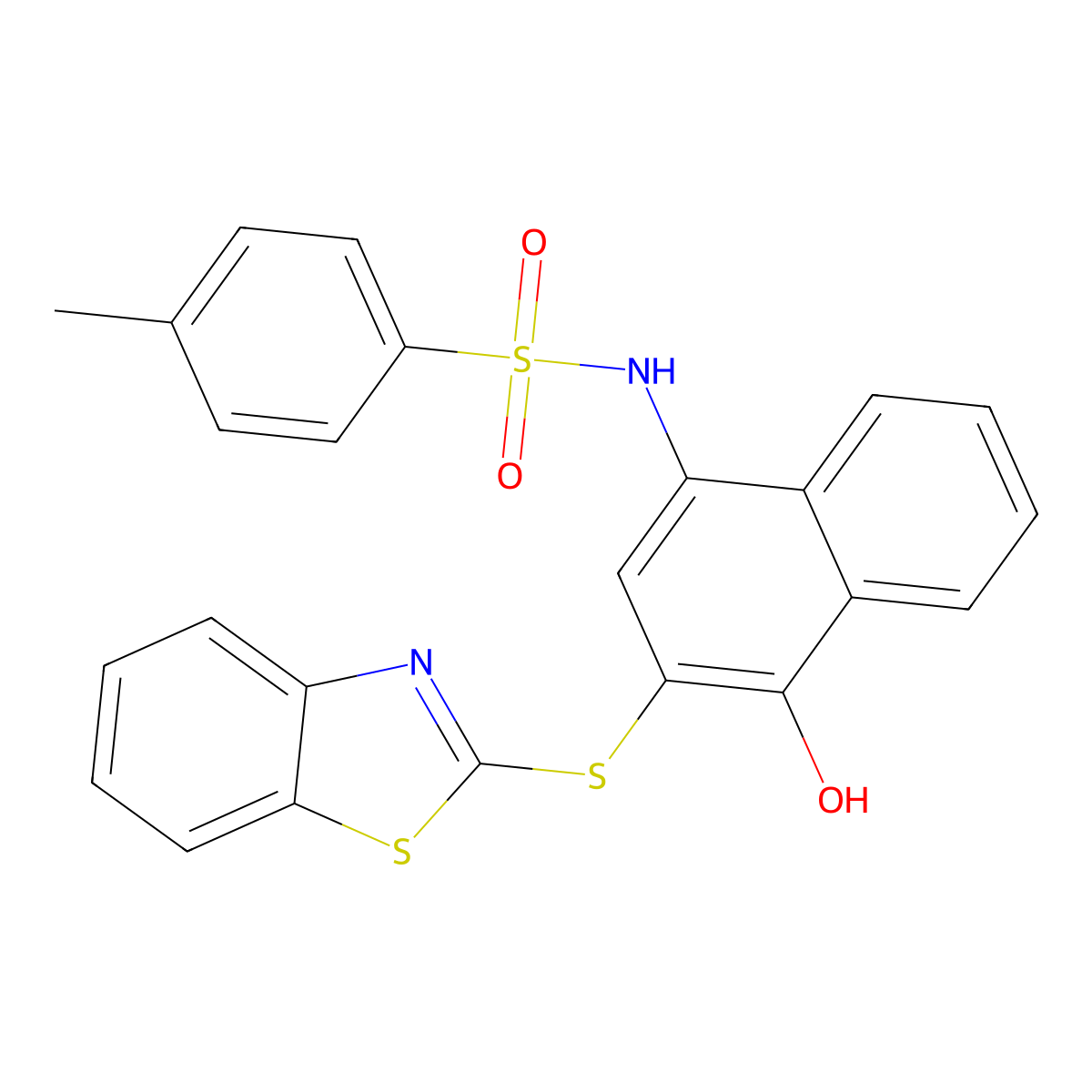N-[3-(1,3-benzothiazol-2-ylsulfanyl)-4-hydroxynaphthalen-1-yl]-4-methylbenzenesulfonamide molecular structure, CAS 315699-40-2
