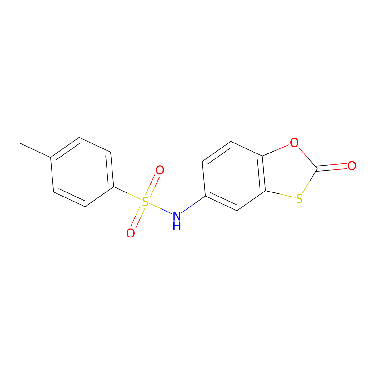 4-methyl-N-(2-oxo-1,3-benzoxathiol-5-yl)benzenesulfonamide molecular structure, CAS 315699-97-9