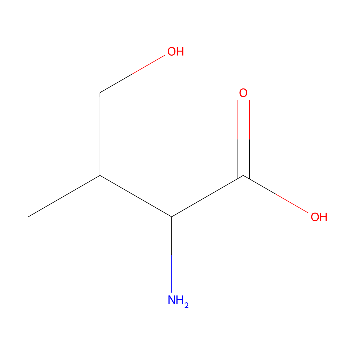 2-Amino-4-hydroxy-3-methylbutanoic acid molecular structure, CAS 3157-42-4