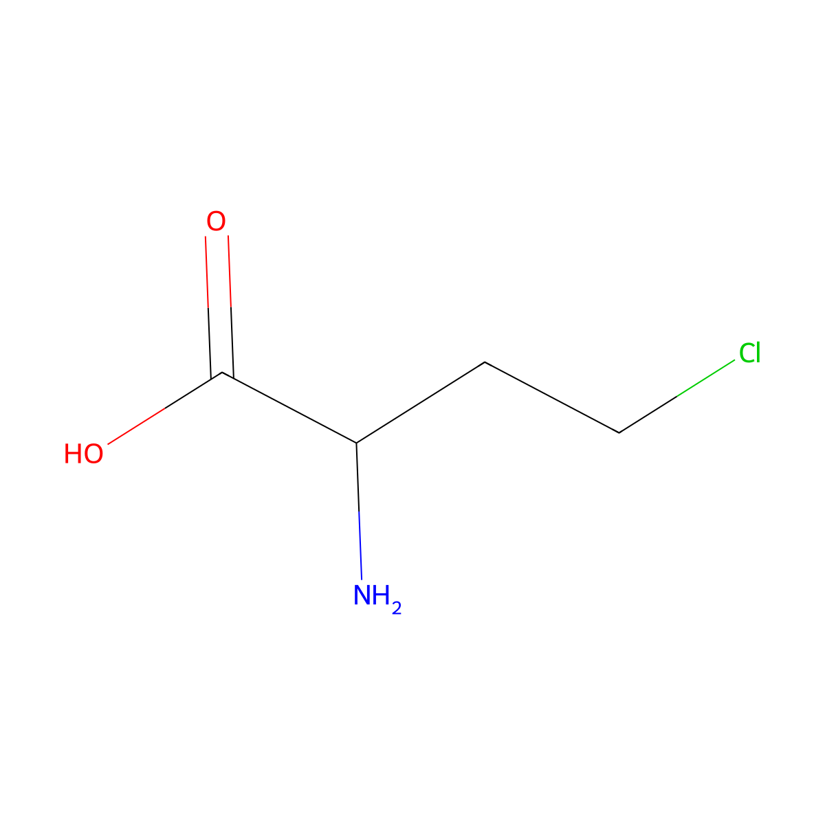 2-Amino-4-chlorobutanoic acid molecular structure, CAS 3157-50-4