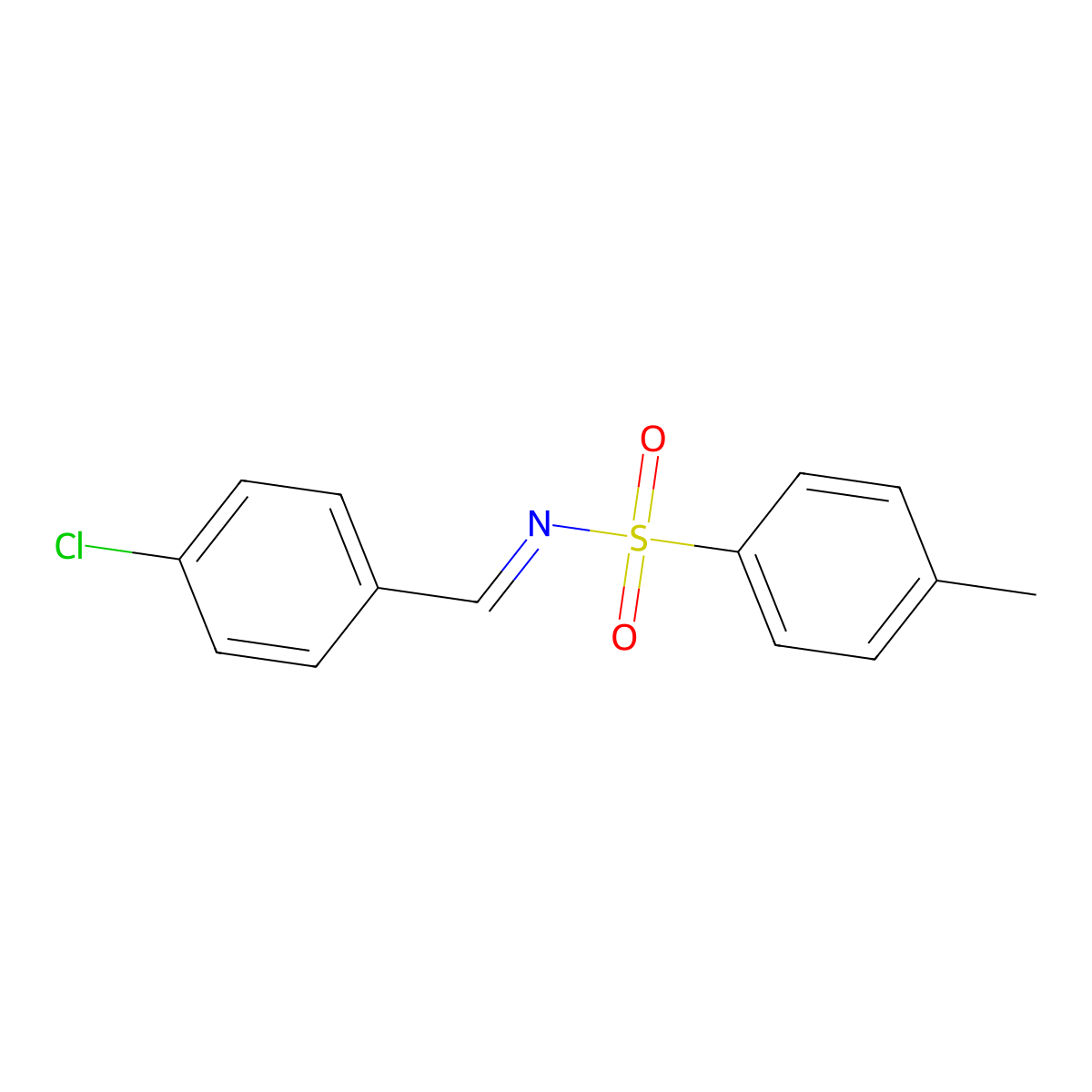 N-[(4-chlorophenyl)methylidene]-4-methylbenzenesulfonamide molecular structure, CAS 3157-65-1