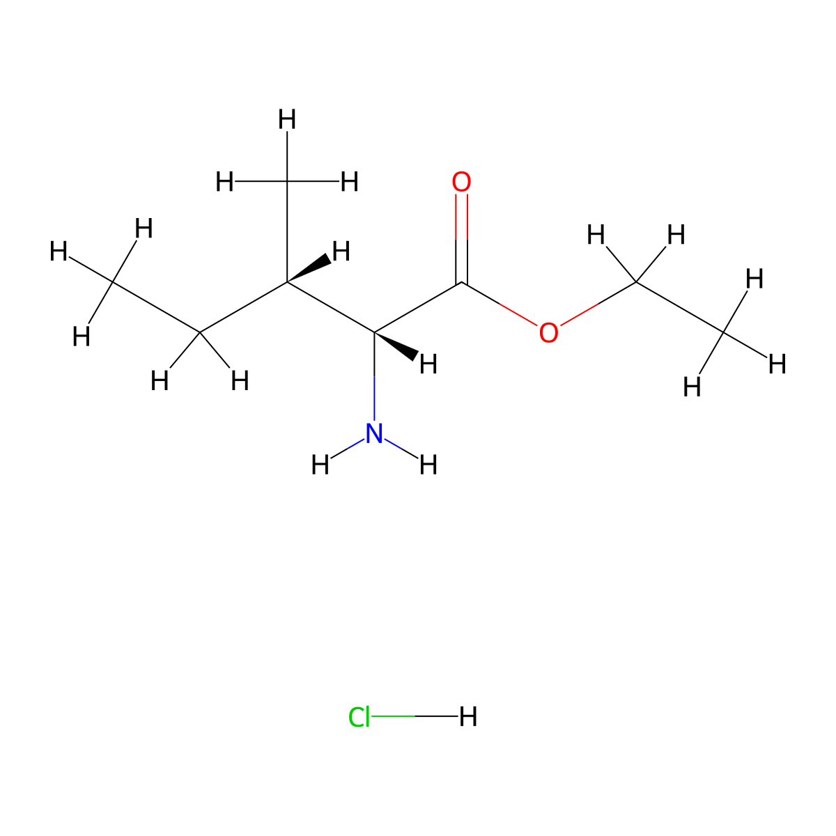 D-allo-Isoleucine Ethyl Ester Hydrochloride molecular structure, CAS 315700-65-3