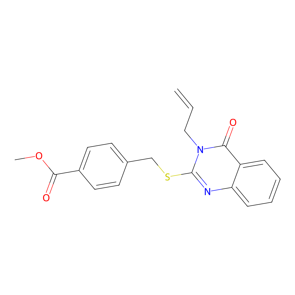 Methyl 4-[(4-oxo-3-prop-2-enylquinazolin-2-yl)sulfanylmethyl]benzoate molecular structure, CAS 315702-31-9