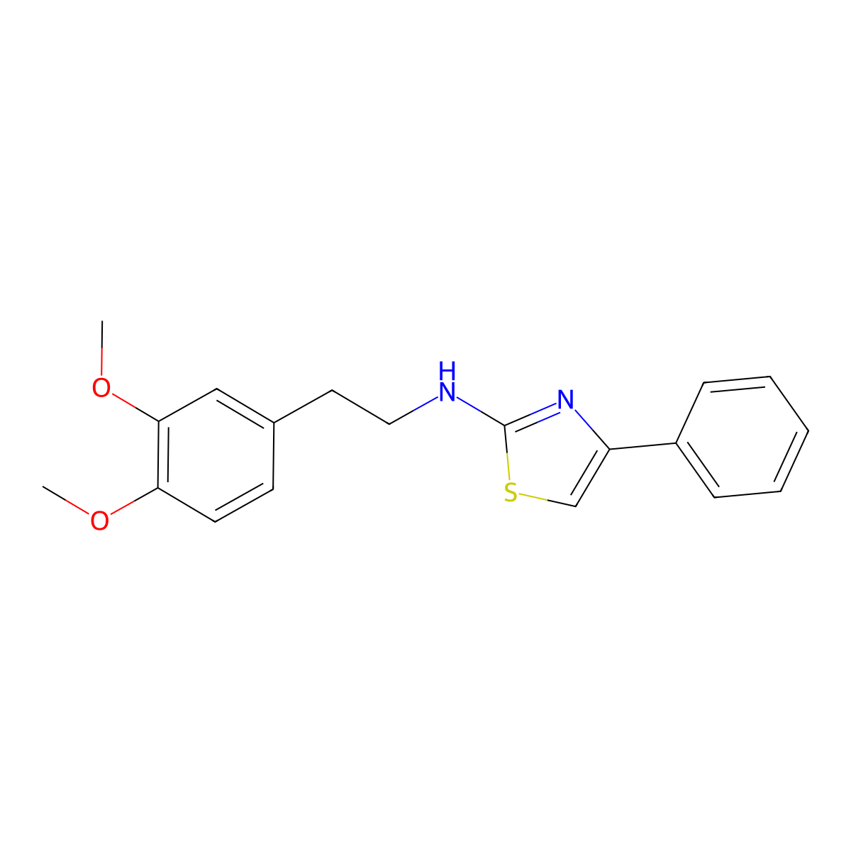 N-[2-(3,4-dimethoxyphenyl)ethyl]-4-phenyl-1,3-thiazol-2-amine molecular structure, CAS 315702-47-7
