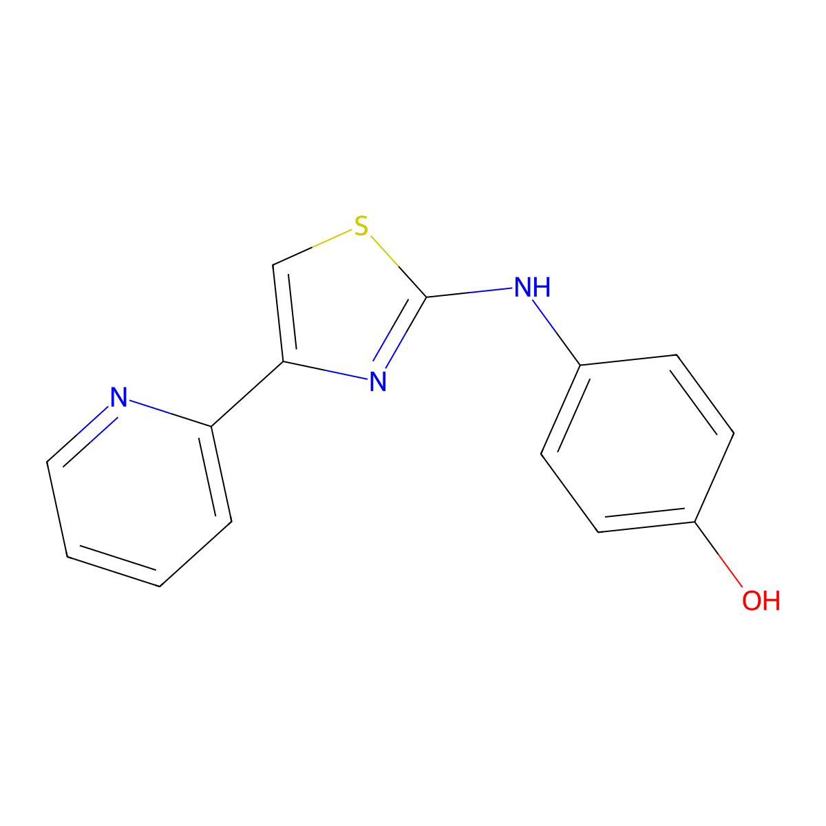 4-[(4-Pyridin-2-yl-1,3-thiazol-2-yl)amino]phenol molecular structure, CAS 315702-79-5