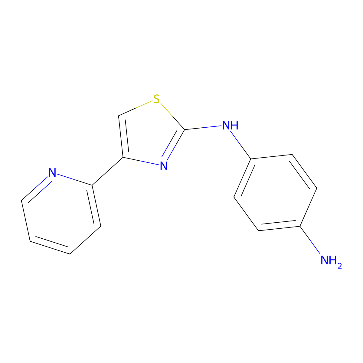N-(4-Pyridin-2-yl-thiazol-2-yl)benzene-1,4-diamine molecular structure, CAS 315702-89-7
