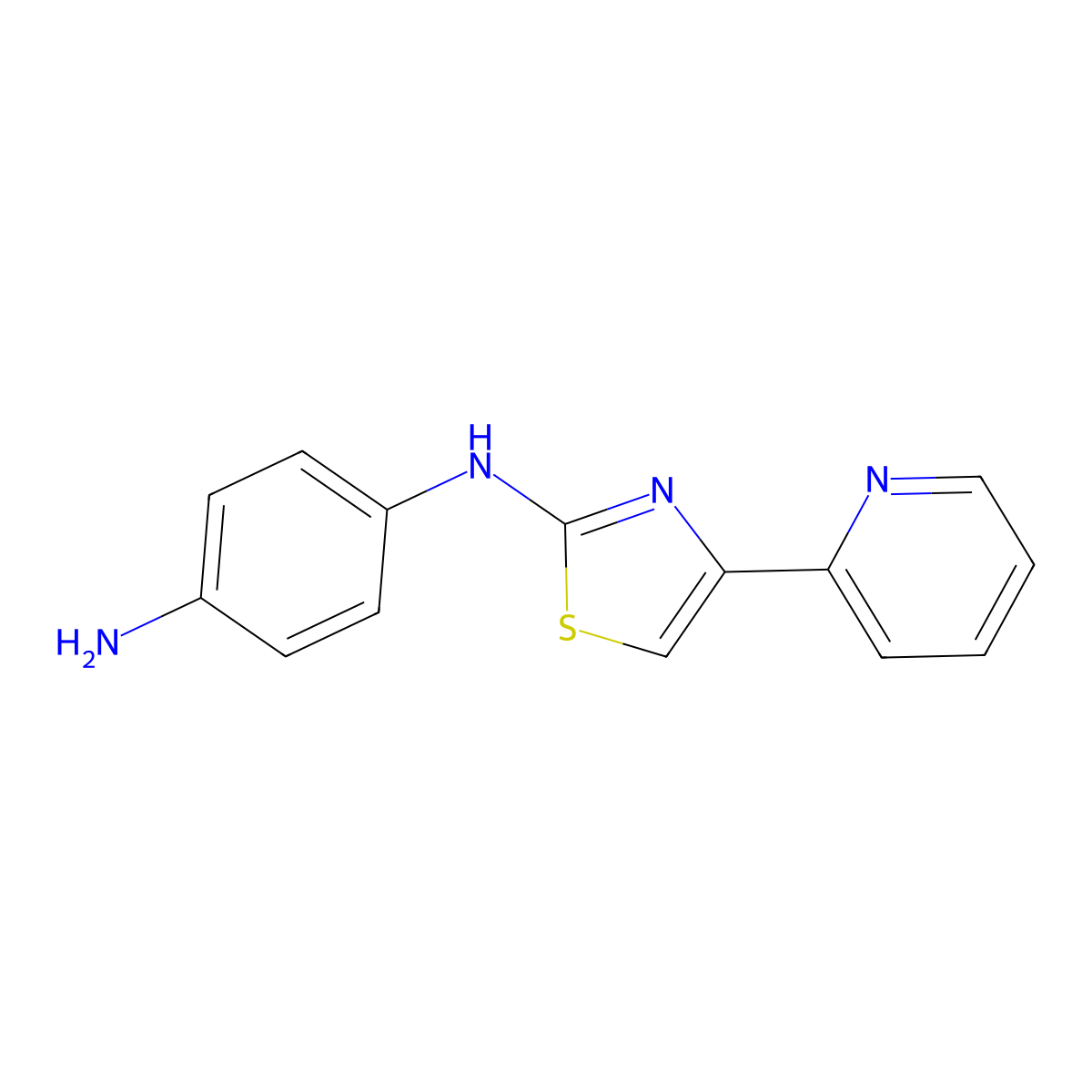 N-(4-Pyridin-2-yl-thiazol-2-yl)benzene-1,4-diamine molecular structure, CAS 315702-89-7