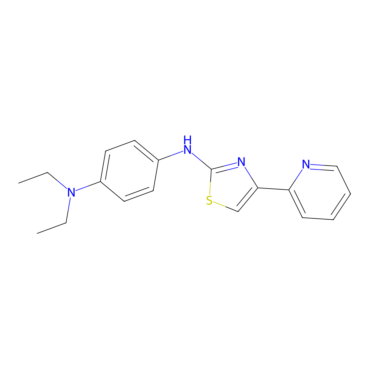 4-N,4-N-diethyl-1-N-(4-pyridin-2-yl-1,3-thiazol-2-yl)benzene-1,4-diamine molecular structure, CAS 315702-91-1