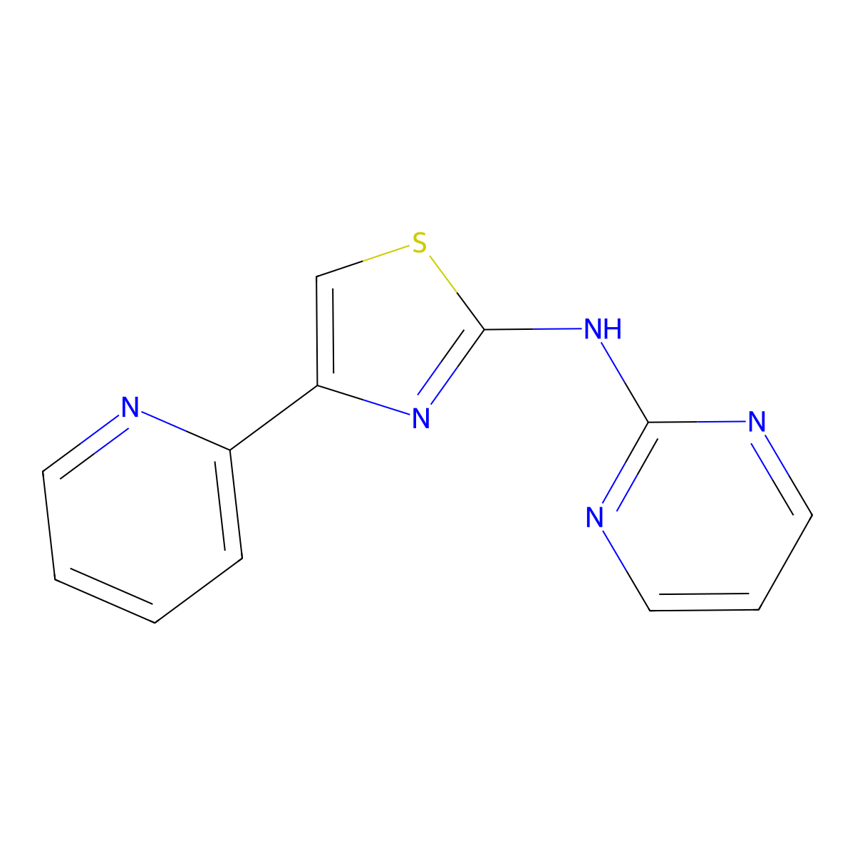 4-pyridin-2-yl-N-pyrimidin-2-yl-1,3-thiazol-2-amine molecular structure, CAS 315702-93-3