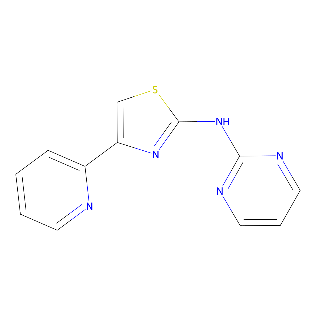 4-pyridin-2-yl-N-pyrimidin-2-yl-1,3-thiazol-2-amine molecular structure, CAS 315702-93-3