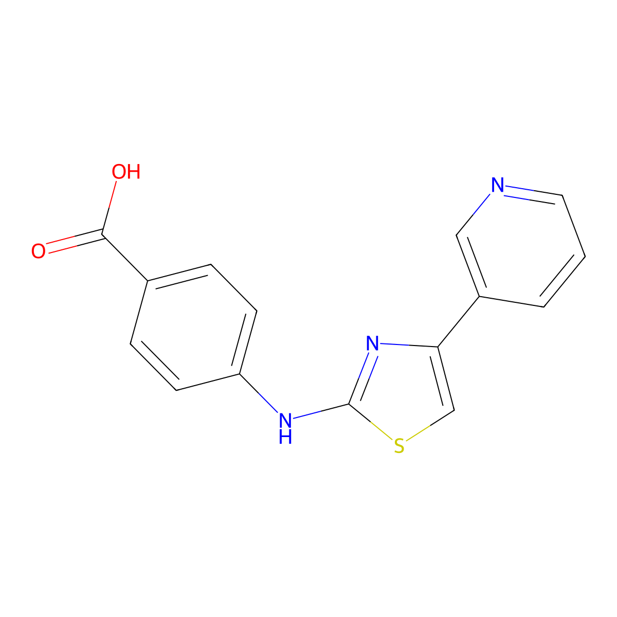 4-(4-Pyridin-3-yl-thiazol-2-ylamino)-benzoic acid molecular structure, CAS 315703-23-2