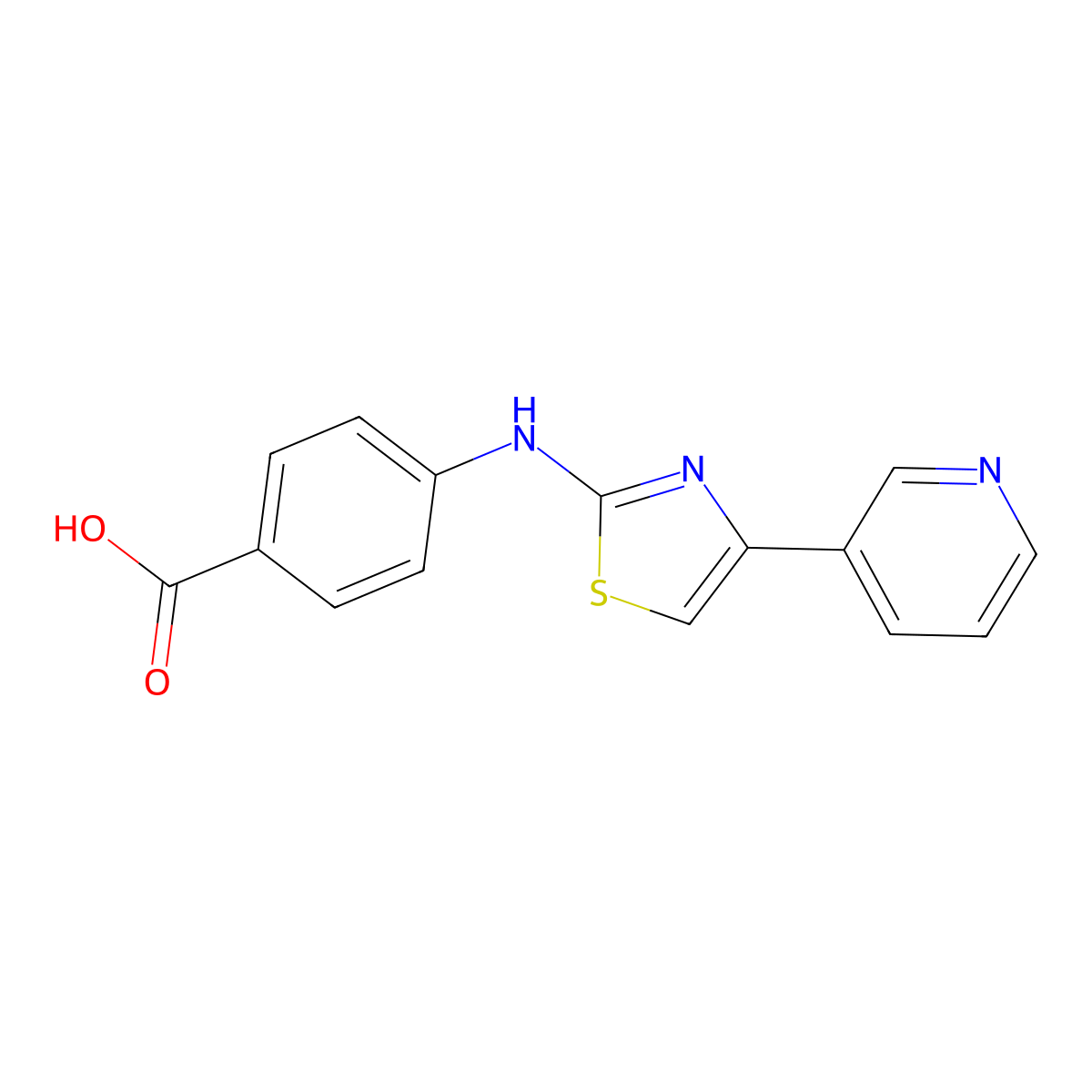 4-(4-Pyridin-3-yl-thiazol-2-ylamino)-benzoic acid molecular structure, CAS 315703-23-2