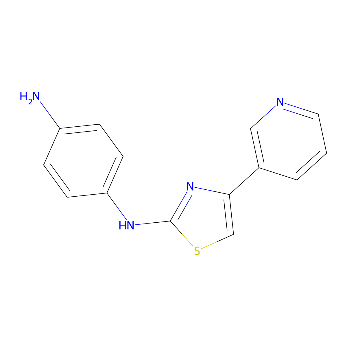 4-N-(4-pyridin-3-yl-1,3-thiazol-2-yl)benzene-1,4-diamine molecular structure, CAS 315703-30-1