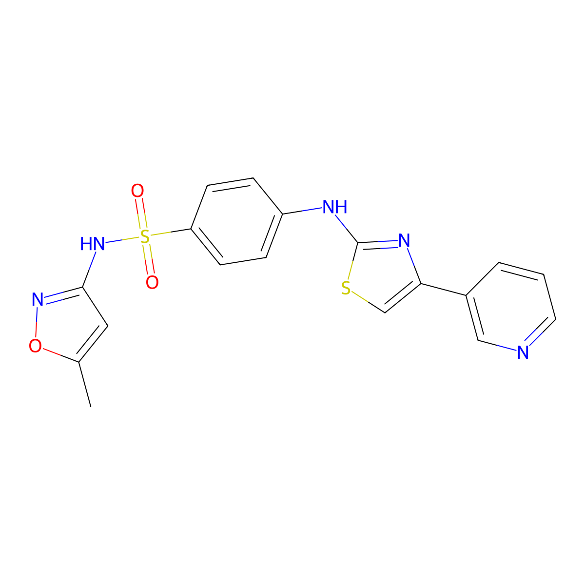 N-(5-methyl-1,2-oxazol-3-yl)-4-[(4-pyridin-3-yl-1,3-thiazol-2-yl)amino]benzenesulfonamide molecular structure, CAS 315703-37-8