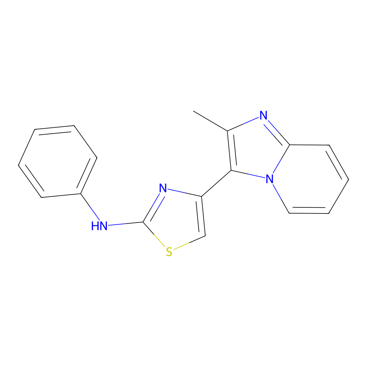 2-Thiazolamine, 4-(2-methylimidazo[1,2-a]pyridin-3-yl)-N-phenyl- molecular structure, CAS 315703-48-1