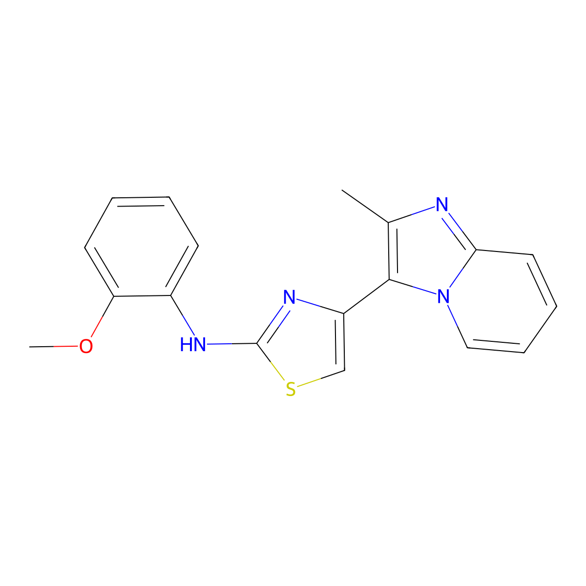 N-(2-methoxyphenyl)-4-(2-methylimidazo[1,2-a]pyridin-3-yl)-1,3-thiazol-2-amine molecular structure, CAS 315703-56-1