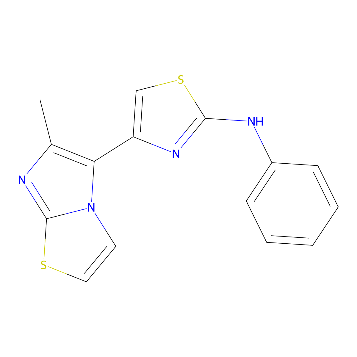 4-(6-Methylimidazo(2,1-b)thiazol-5-yl)-N-phenyl-2-thiazolamine molecular structure, CAS 315703-76-5