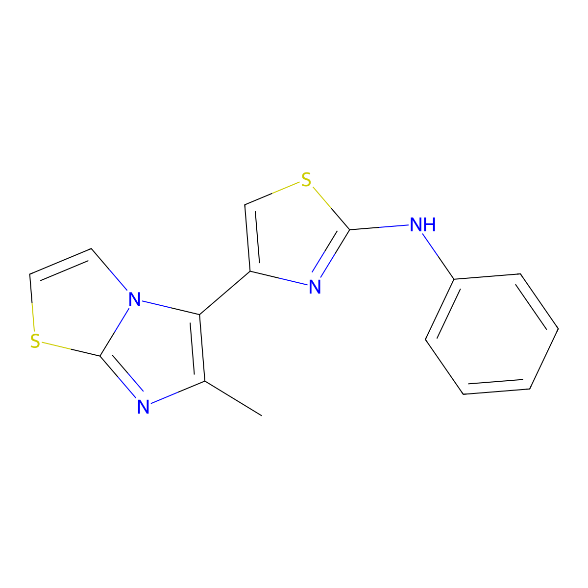 4-(6-Methylimidazo(2,1-b)thiazol-5-yl)-N-phenyl-2-thiazolamine molecular structure, CAS 315703-76-5