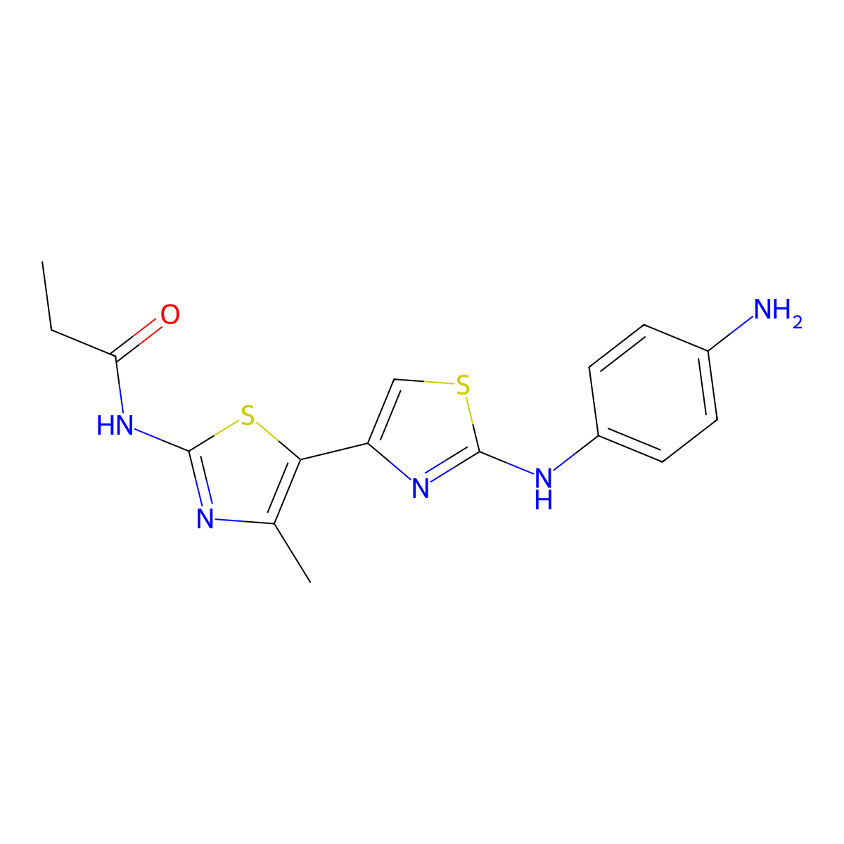 N-(5-{2-[(4-Aminophenyl)amino]-1,3-thiazol-4-YL}-4-methyl-1,3-thiazol-2-YL)propanamide molecular structure, CAS 315704-50-8
