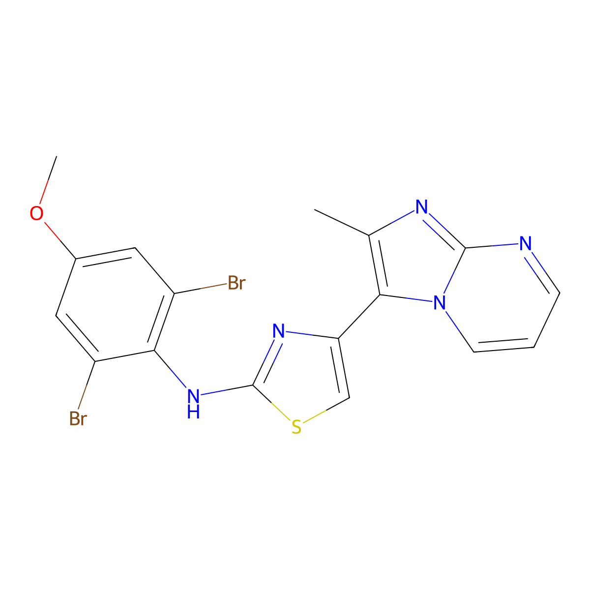 N-(2,6-dibromo-4-methoxyphenyl)-4-(2-methylimidazo[1,2-a]pyrimidin-3-yl)thiazol-2-amine molecular structure, CAS 315704-66-6