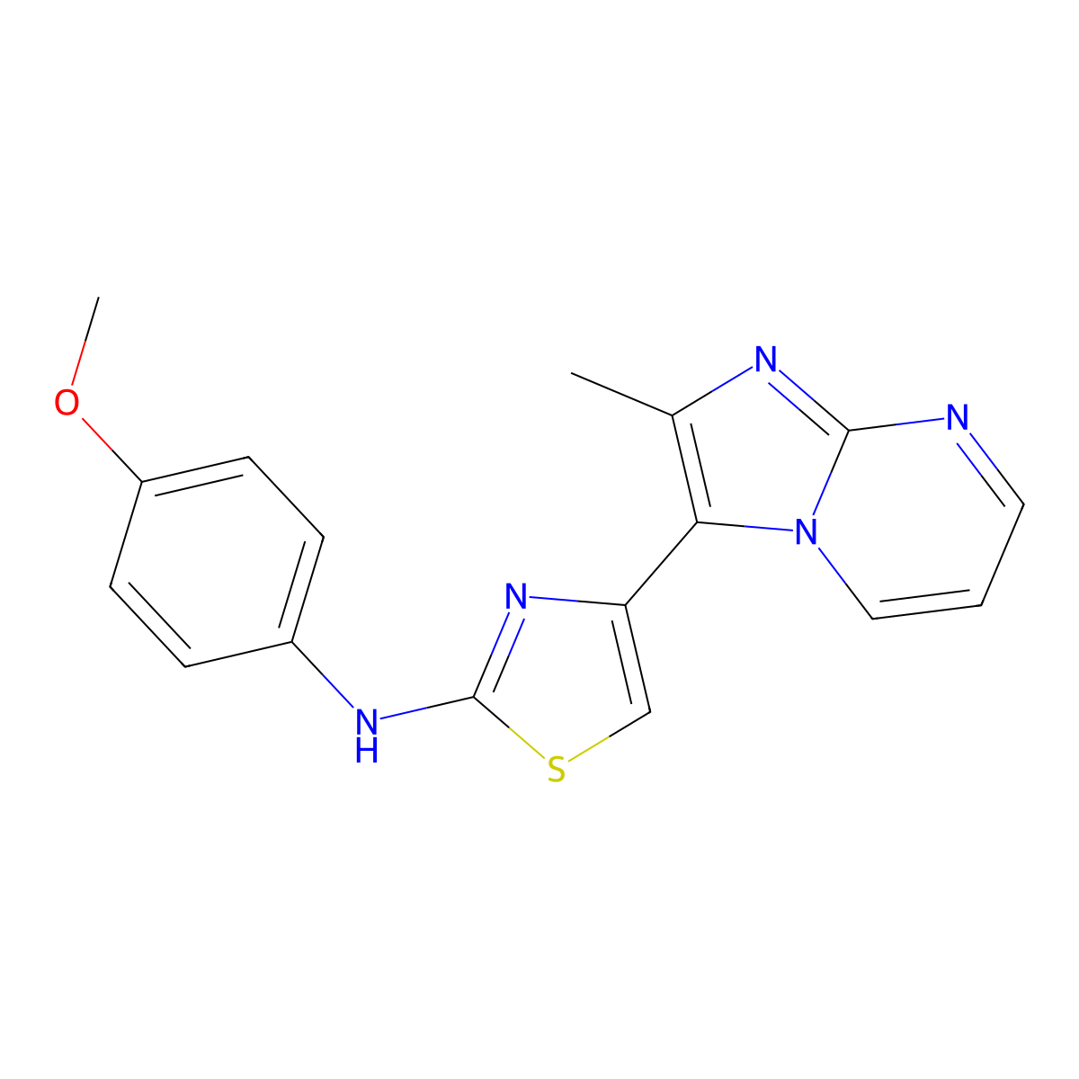 N-(4-methoxyphenyl)-4-(2-methylimidazo[1,2-a]pyrimidin-3-yl)-1,3-thiazol-2-amine molecular structure, CAS 315704-70-2