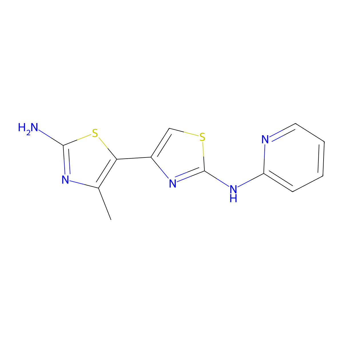 4'-Methyl-N2-(pyridin-2-yl)-[4,5'-bithiazole]-2,2'-diamine molecular structure, CAS 315705-09-0