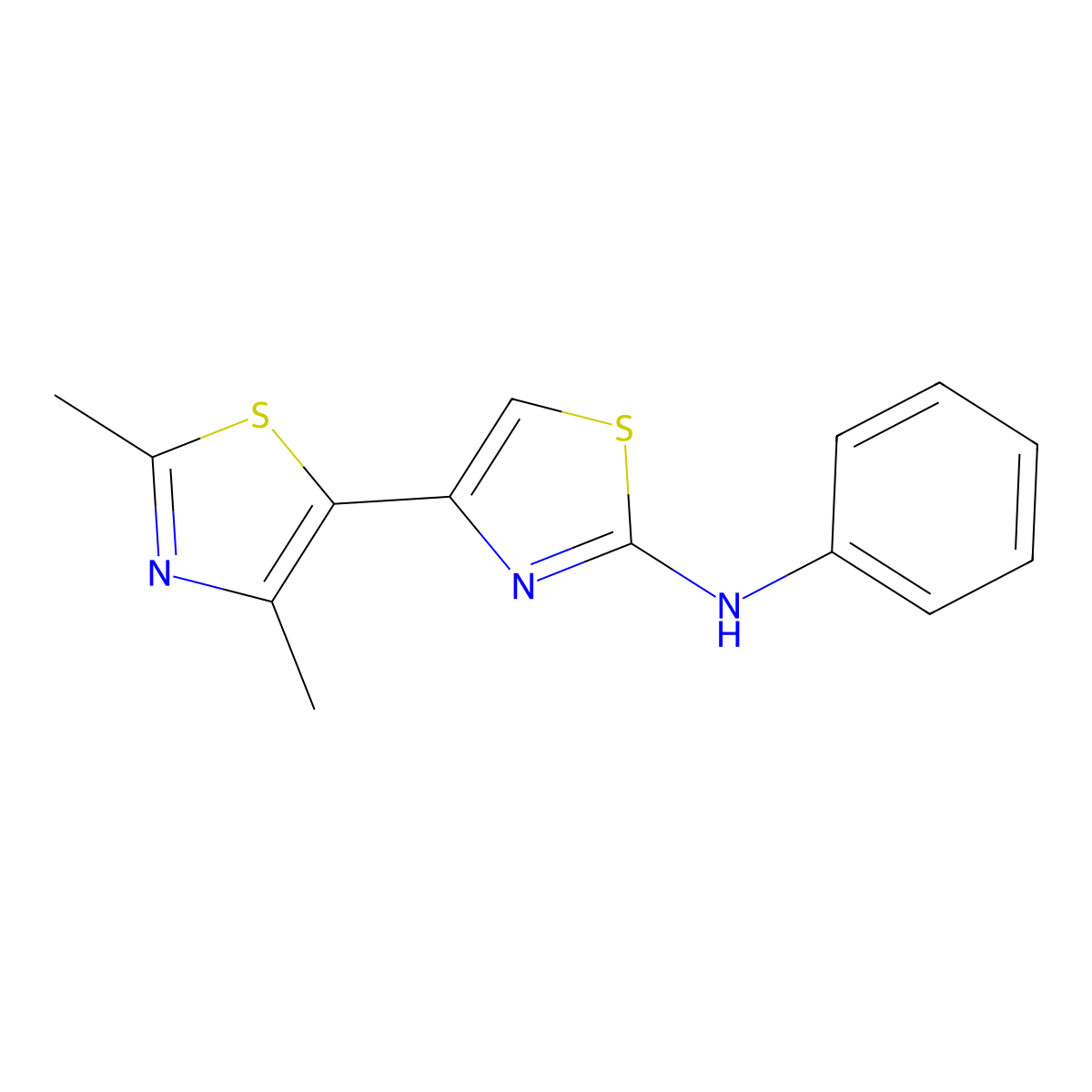 4-(2,4-dimethyl-1,3-thiazol-5-yl)-N-phenyl-1,3-thiazol-2-amine molecular structure, CAS 315705-23-8