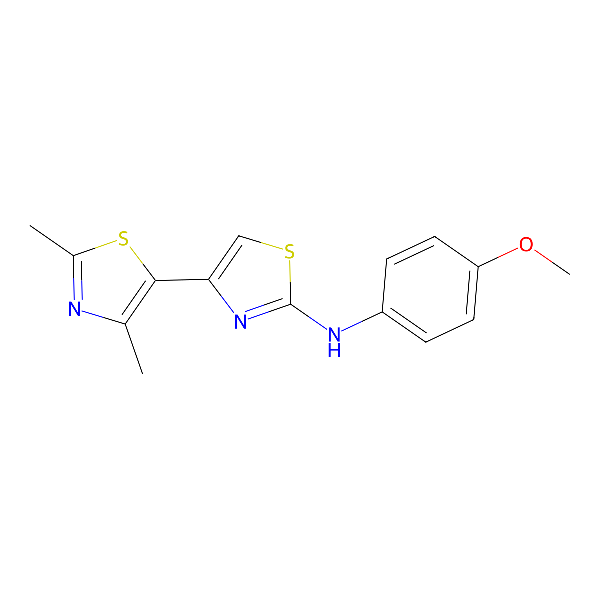 4-(2,4-dimethyl-1,3-thiazol-5-yl)-N-(4-methoxyphenyl)-1,3-thiazol-2-amine molecular structure, CAS 315705-51-2