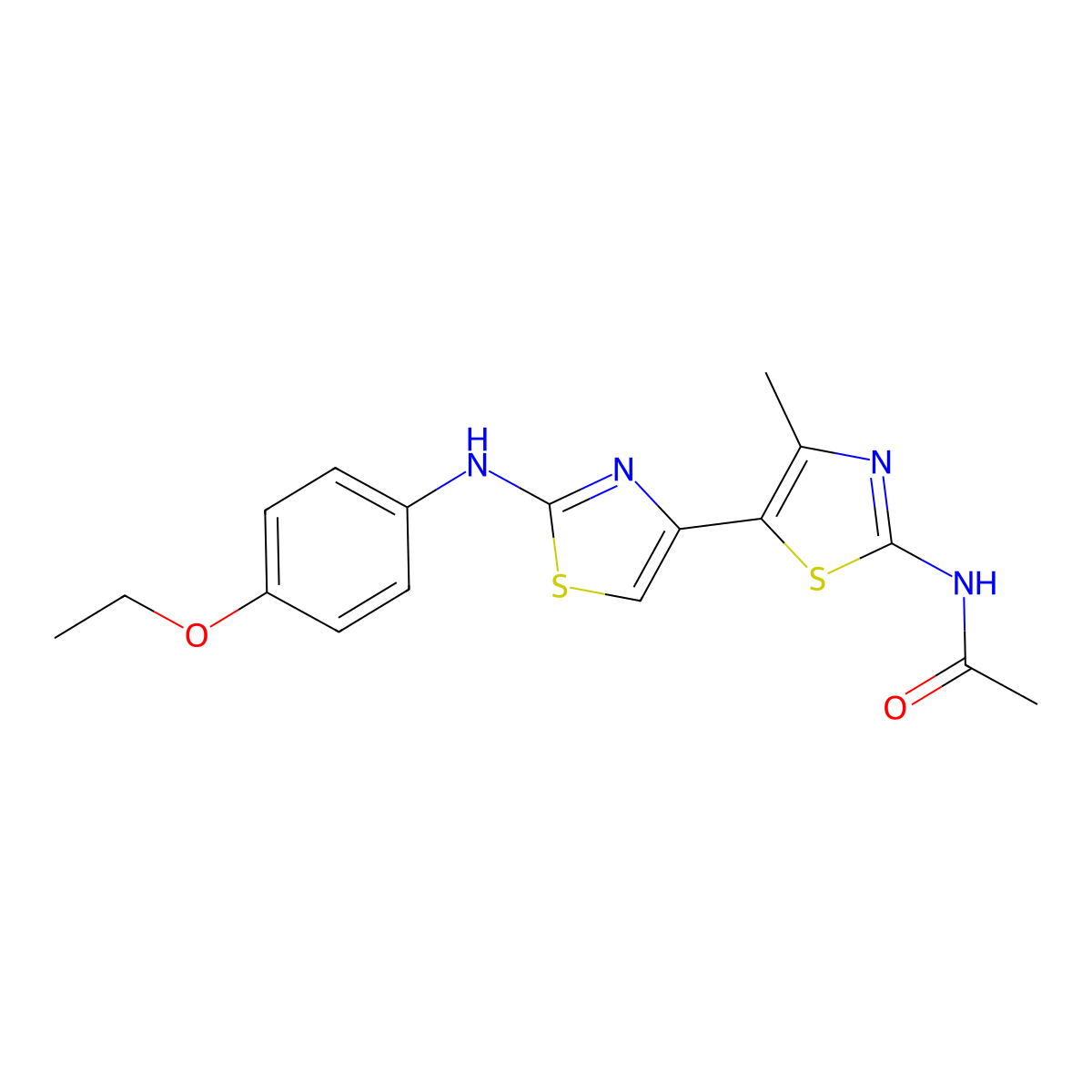 N-(4-ethoxyphenyl)-2'-(acetylamino)-4'-methyl-4,5'-bi-1,3-thiazol-2-amine molecular structure, CAS 315705-79-4