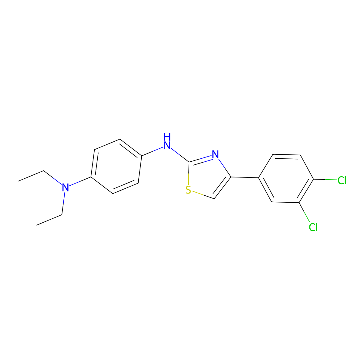 1-N-[4-(3,4-dichlorophenyl)-1,3-thiazol-2-yl]-4-N,4-N-diethylbenzene-1,4-diamine molecular structure, CAS 315706-02-6