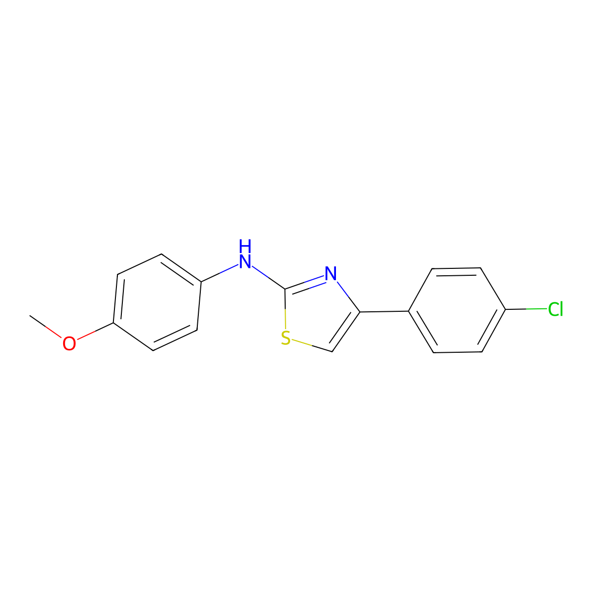 4-(4-chlorophenyl)-N-(4-methoxyphenyl)thiazol-2-amine molecular structure, CAS 315706-14-0