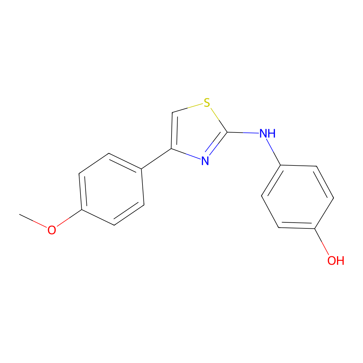 4-((4-(4-Methoxyphenyl)-1,3-thiazol-2-yl)amino)phenol molecular structure, CAS 315707-07-4