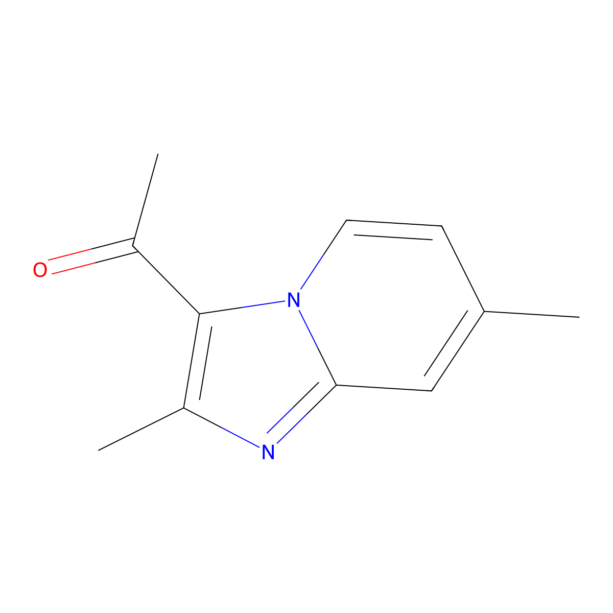 1-(2,7-Dimethylimidazo[1,2-a]pyridin-3-yl)-1-ethanone molecular structure, CAS 315707-22-3