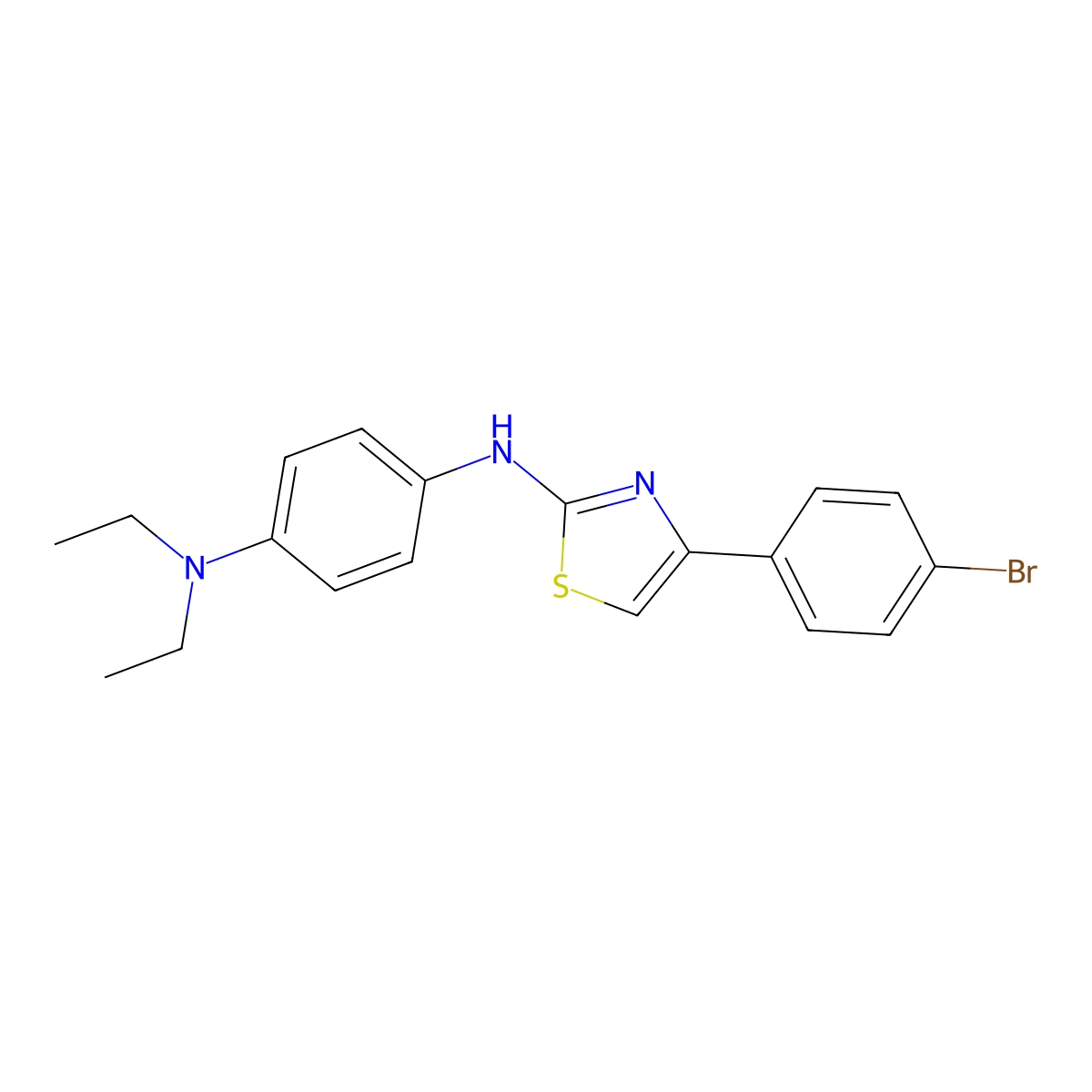 1-N-[4-(4-bromophenyl)-1,3-thiazol-2-yl]-4-N,4-N-diethylbenzene-1,4-diamine molecular structure, CAS 315707-41-6