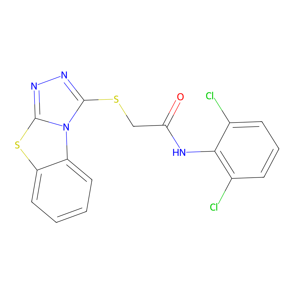 N-(2,6-dichlorophenyl)-2-([1,2,4]triazolo[3,4-b][1,3]benzothiazol-1-ylsulfanyl)acetamide molecular structure, CAS 315707-58-5