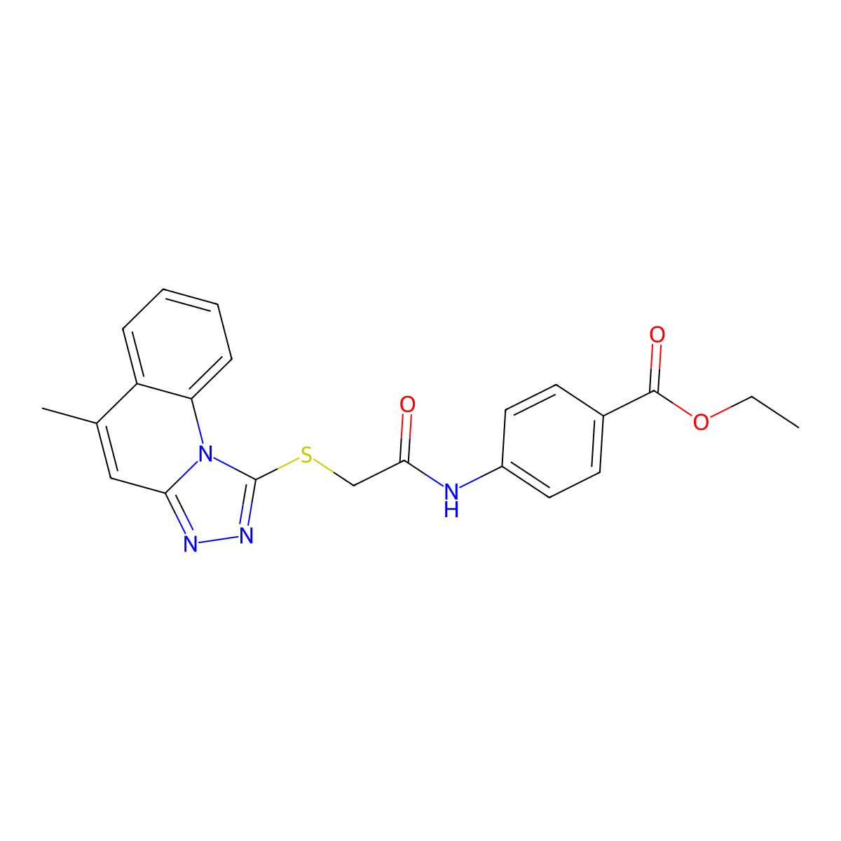 Ethyl 4-({[(5-methyl[1,2,4]triazolo[4,3-a]quinolin-1-yl)sulfanyl]acetyl}amino)benzoate molecular structure, CAS 315707-60-9