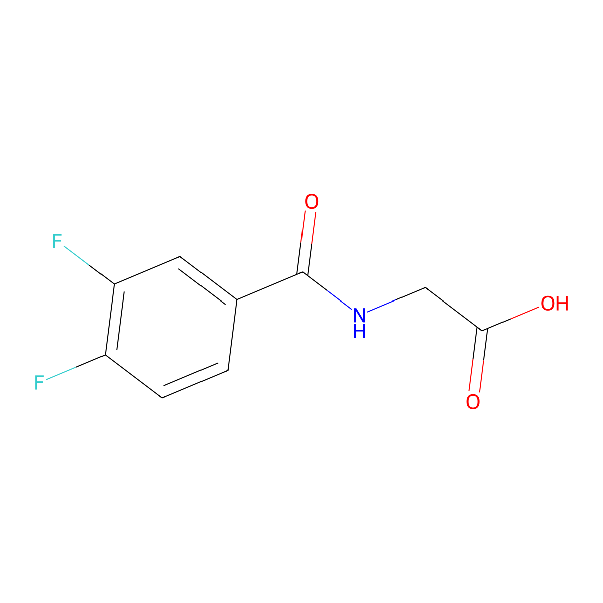 2-[(3,4-Difluorophenyl)formamido]acetic acid molecular structure, CAS 315707-69-8