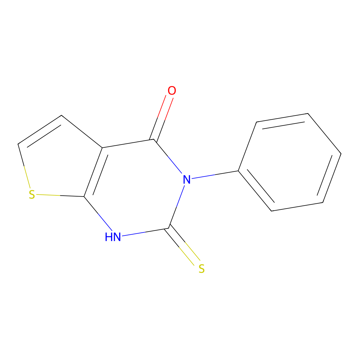 3-phenyl-2-sulfanyl-3H,4H-thieno[2,3-d]pyrimidin-4-one molecular structure, CAS 315707-93-8