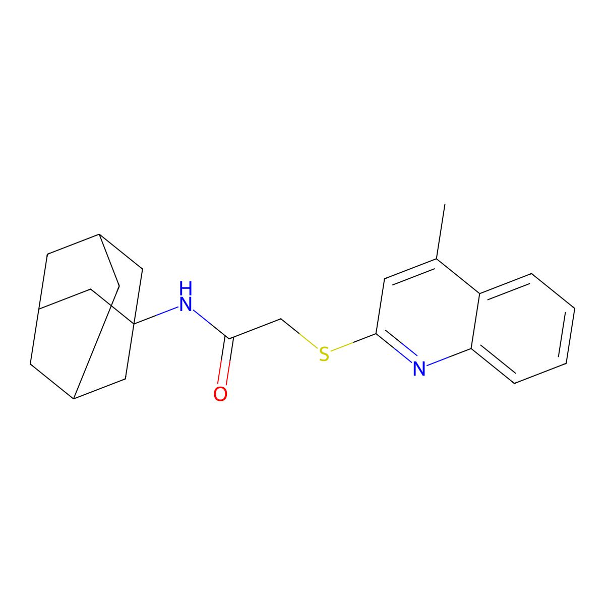 N-(1-adamantyl)-2-(4-methylquinolin-2-yl)sulfanylacetamide molecular structure, CAS 315708-23-7