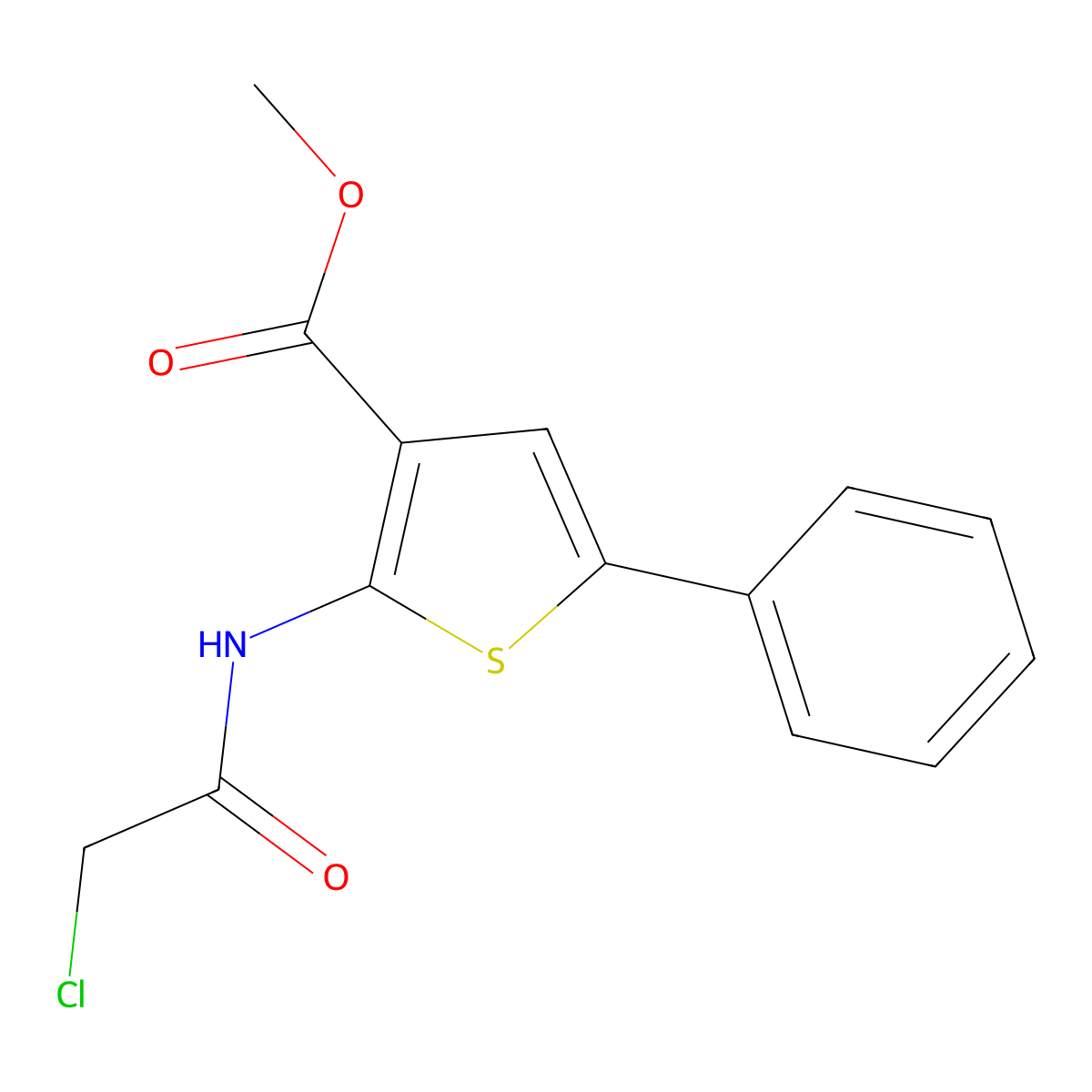 Methyl 2-[(chloroacetyl)amino]-5-phenylthiophene-3-carboxylate molecular structure, CAS 315708-45-3