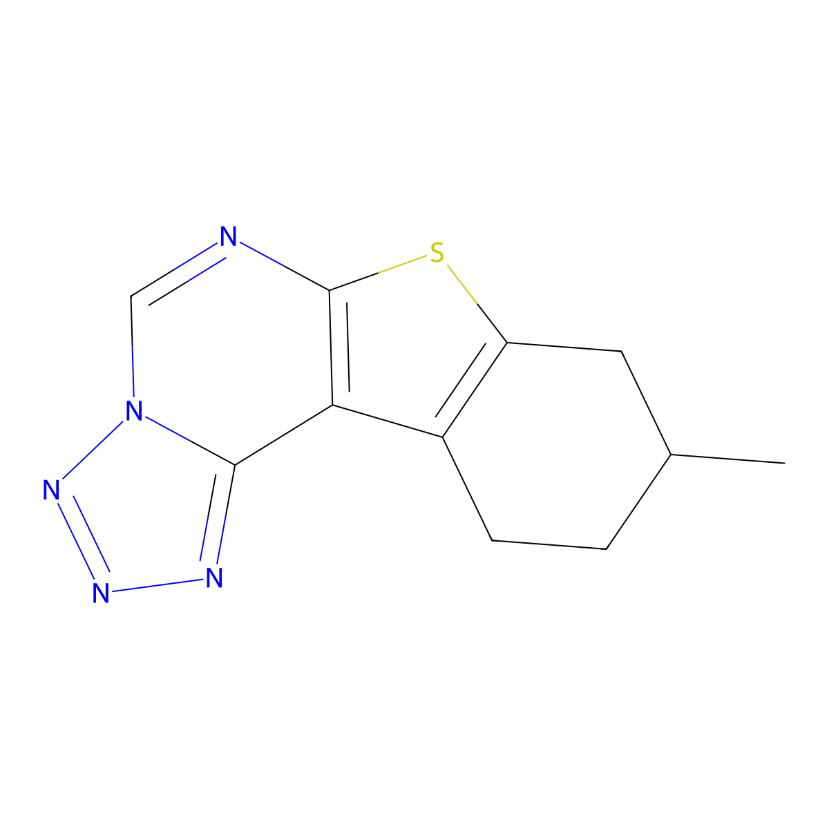 9-Methyl-8,9,10,11-tetrahydro[1]benzothieno[3,2-e]tetrazolo[1,5-c]pyrimidine molecular structure, CAS 315708-69-1
