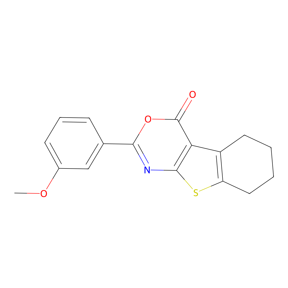 2-(3-Methoxyphenyl)-5,6,7,8-tetrahydro-[1]benzothiolo[2,3-d][1,3]oxazin-4-one molecular structure, CAS 315708-74-8