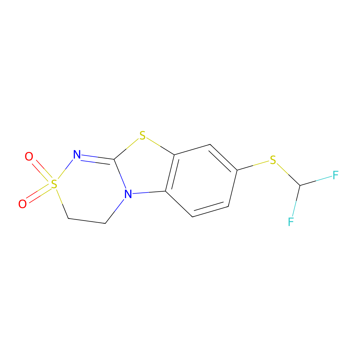 8-[(Difluoromethyl)thio]-3,4-dihydro[1,2,4]thiadiazino[3,4-b][1,3]benzothiazole 2,2-dioxide molecular structure, CAS 315708-77-1