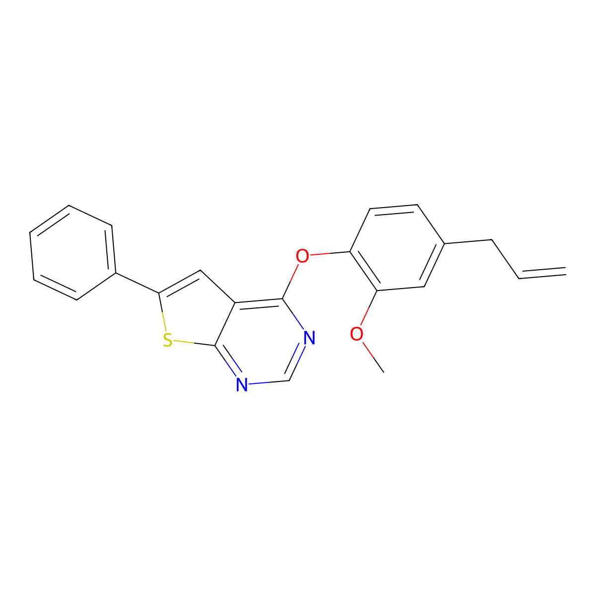 4-(4-Allyl-2-methoxyphenoxy)-6-phenylthieno[2,3-d]pyrimidine molecular structure, CAS 315709-04-7