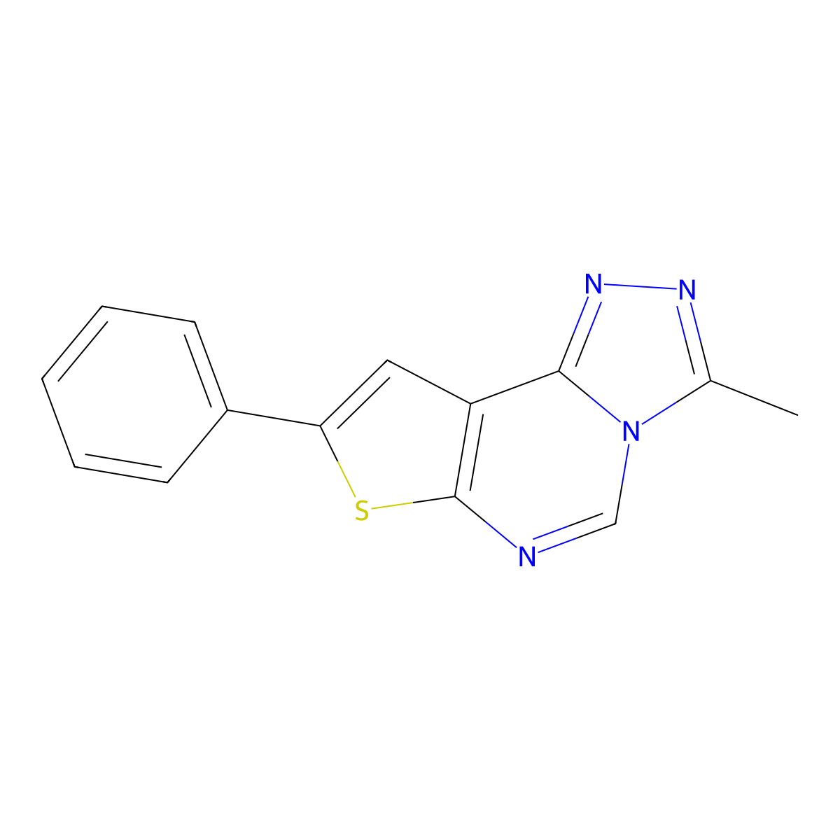 5-Methyl-11-phenyl-10-thia-3,4,6,8-tetraazatricyclo[7.3.0.0^{2,6}]dodeca-1(9),2,4,7,11-pentaene molecular structure, CAS 315709-37-6