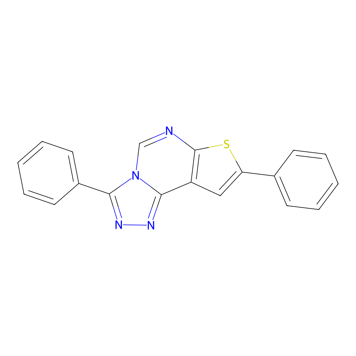 5,11-Diphenyl-10-thia-3,4,6,8-tetraazatricyclo[7.3.0.0^{2,6}]dodeca-1(9),2,4,7,11-pentaene molecular structure, CAS 315709-44-5