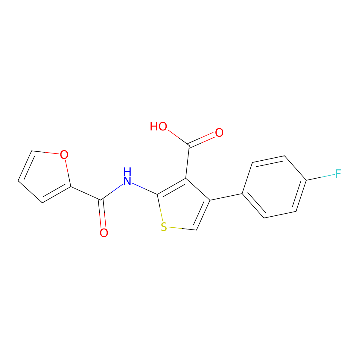 4-(4-Fluorophenyl)-2-(furan-2-carboxamido)thiophene-3-carboxylic acid molecular structure, CAS 315709-80-9