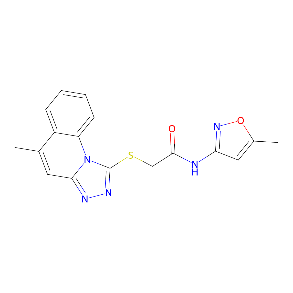 N-(5-methyl-1,2-oxazol-3-yl)-2-[(5-methyl-[1,2,4]triazolo[4,3-a]quinolin-1-yl)sulfanyl]acetamide molecular structure, CAS 315710-12-4