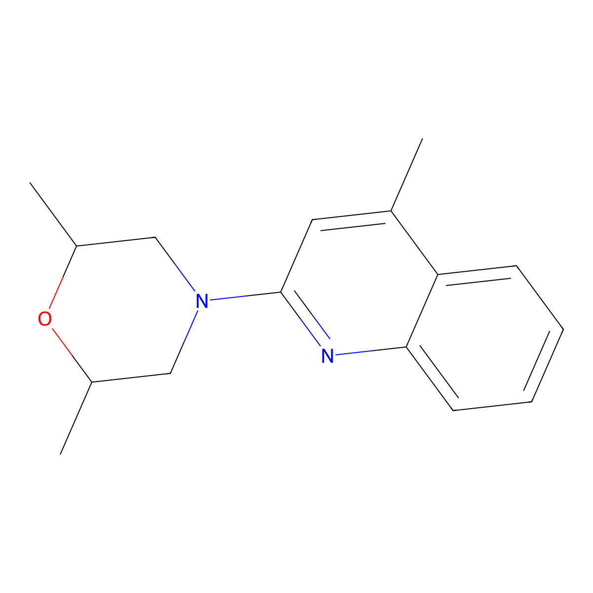 2,6-Dimethyl-4-(4-methylquinolin-2-yl)morpholine molecular structure, CAS 315710-14-6